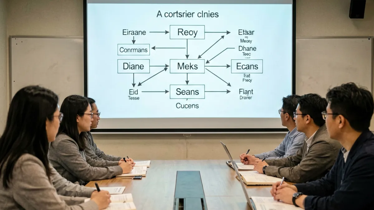 一场性别研究工作坊现场，投影屏幕上显示着关于肉便器语义结构的学术分析图表